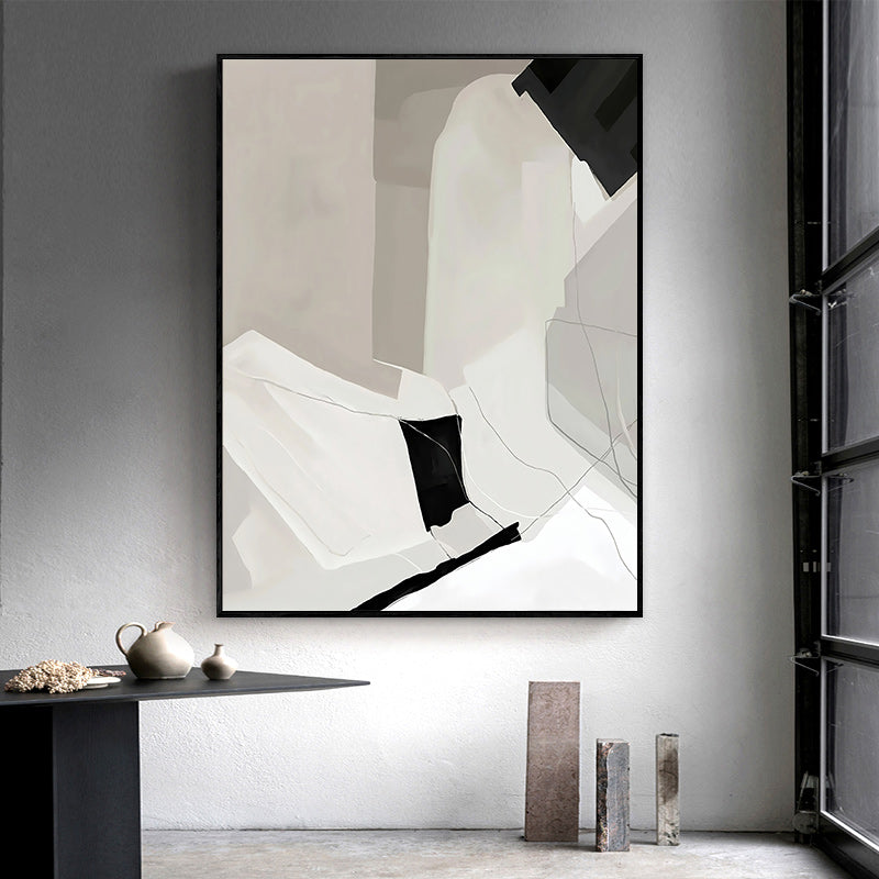 40cmx60cm modern abstract canvas wall art in a black frame, showcasing a contemporary design perfect for home decor.