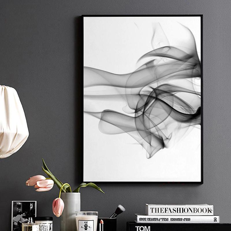 Stylish Abstract Black Canvas Wall Art framed in black, showcasing modern design and premium quality, perfect for home decor.