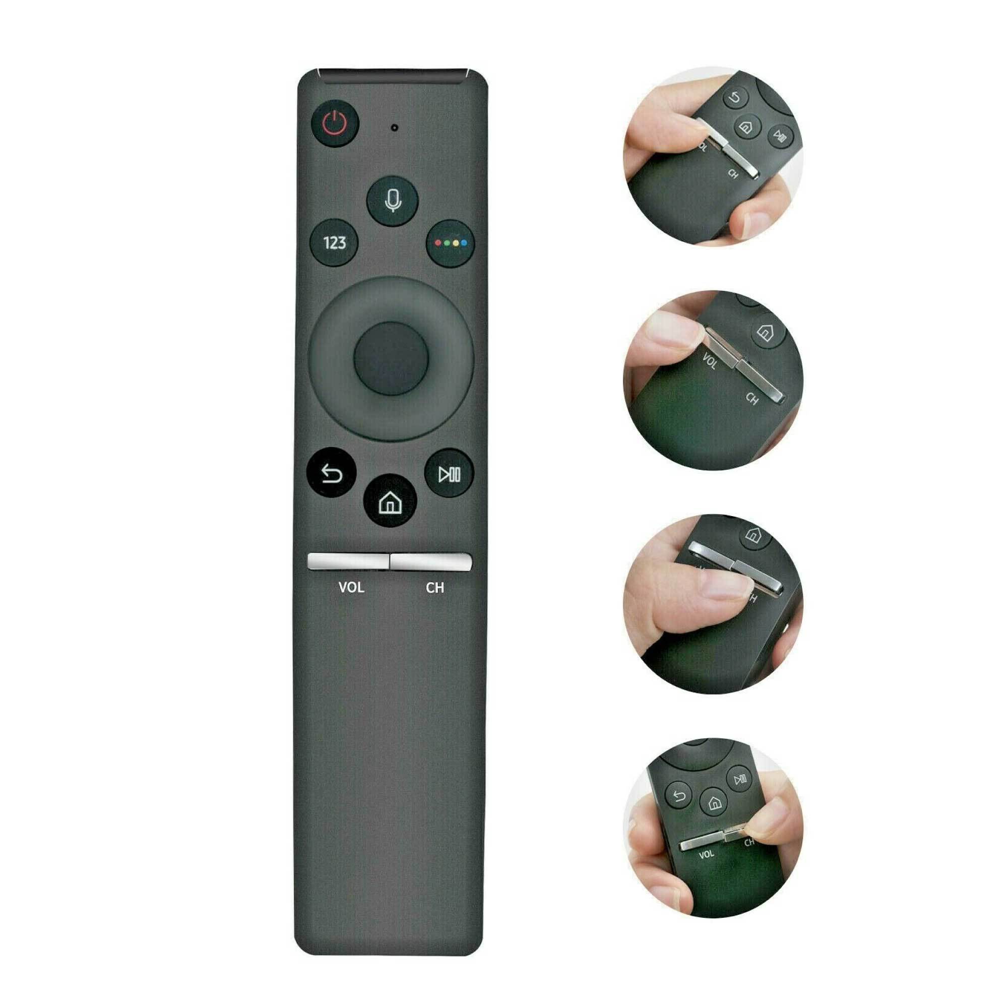 4K UHD Bluetooth Voice Remote for Samsung TV, featuring ergonomic design and voice control for Bixby.