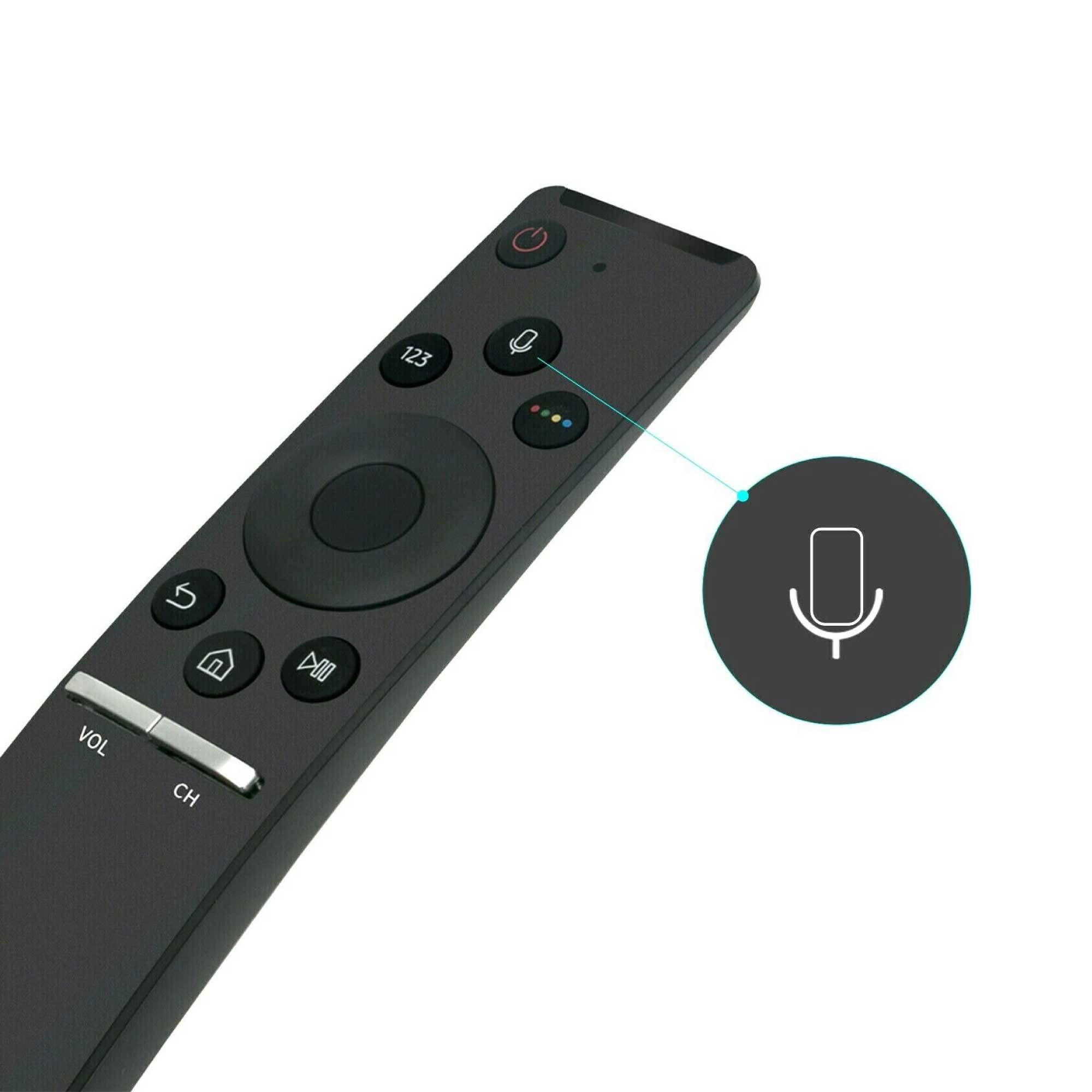 4K UHD Bluetooth Voice Remote for Samsung TV, featuring ergonomic design and voice control for Bixby.