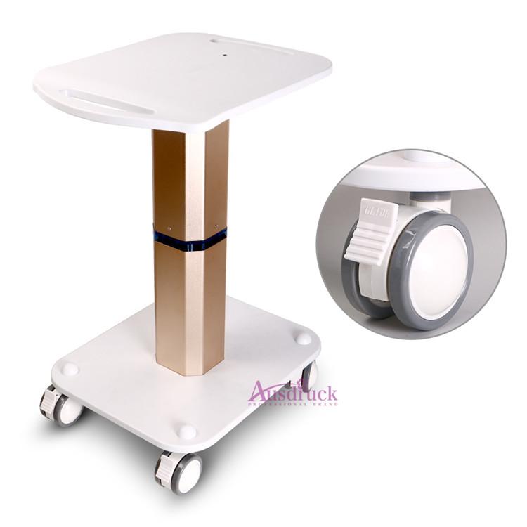 4Models Trolley Stand Cart designed for Ultrasonic Cavitation RF equipment, featuring a sleek aluminum alloy build and smooth-rolling wheels.