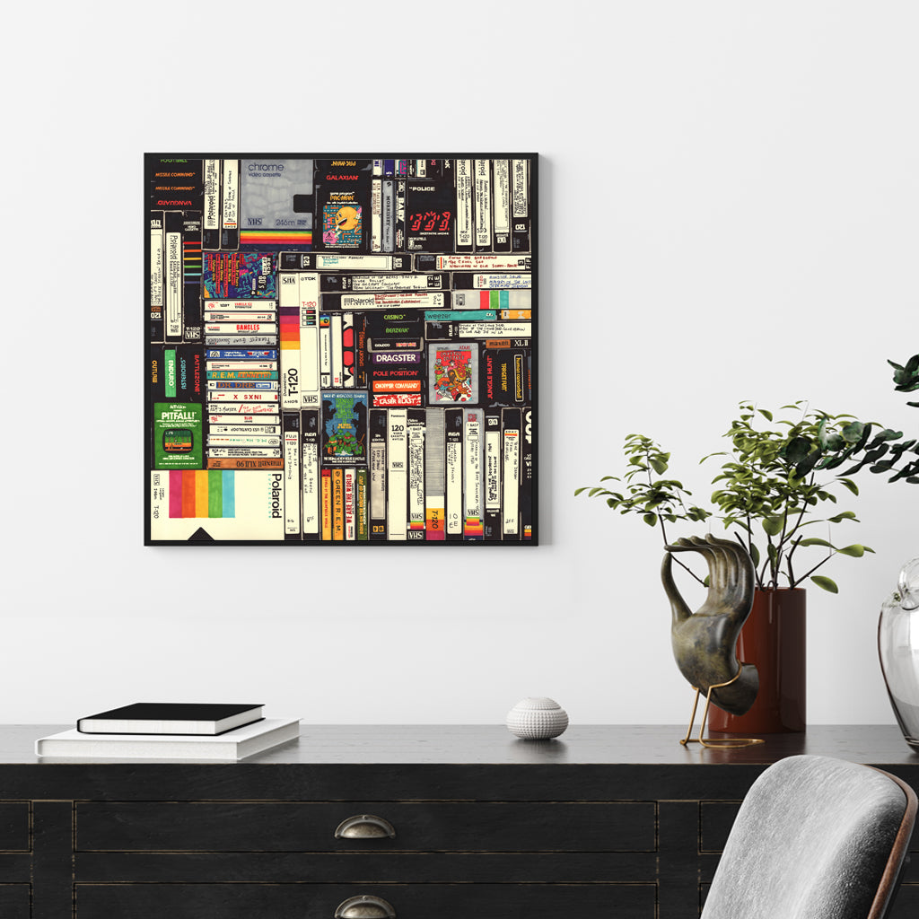 50cmx50cm canvas wall art featuring a black frame, showcasing a book design, perfect for home decor.