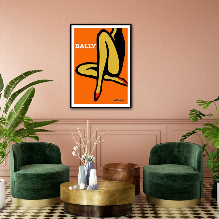 50cmx70cm canvas wall art featuring orange legs and a black frame, showcasing vibrant colors and modern design.