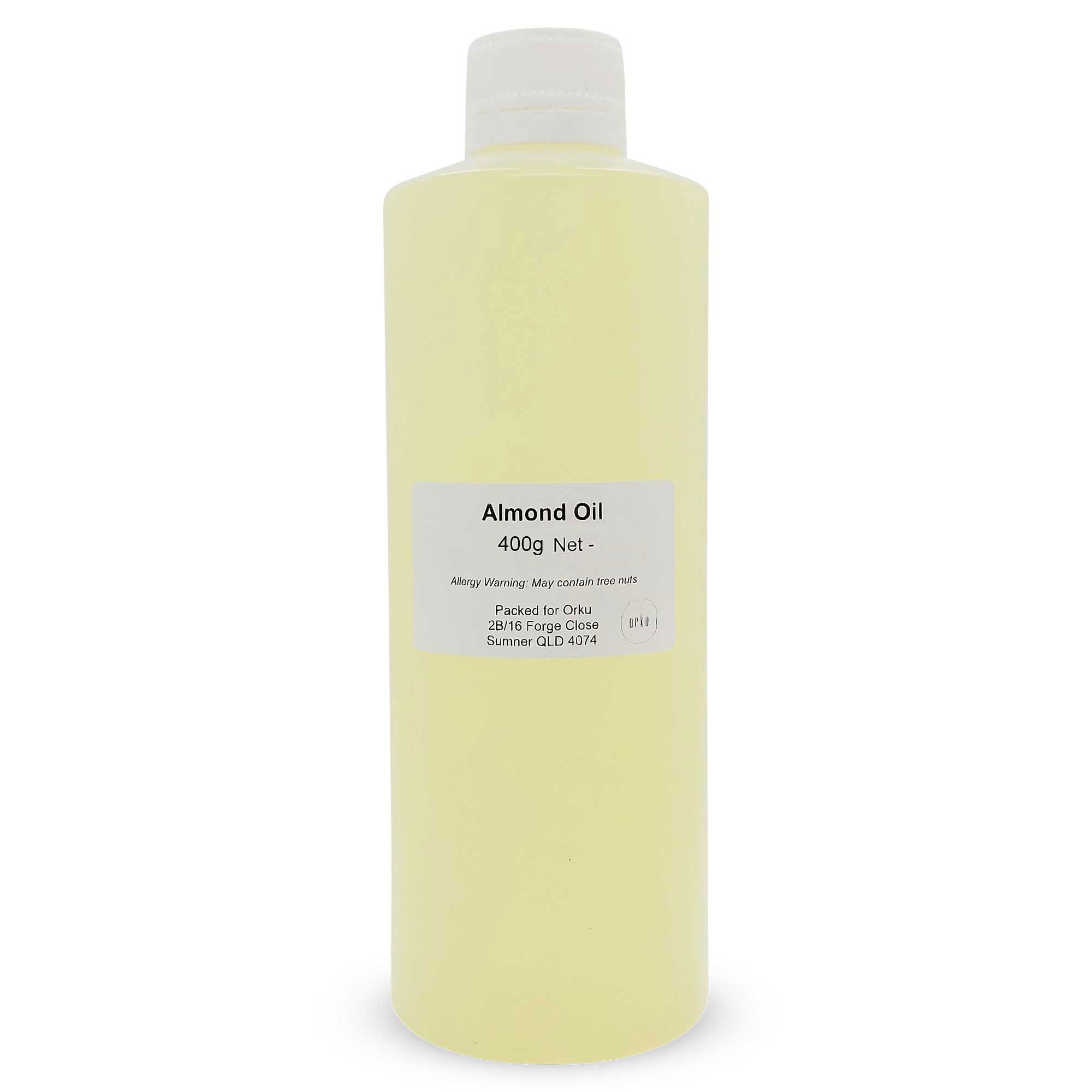 500ml bottle of 100% pure Sweet Almond Oil, ideal for cosmetic use on skin and hair.