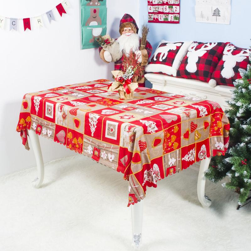 A festive Christmas tablecloth featuring vibrant holiday designs, perfect for enhancing your holiday dining experience.