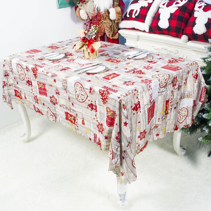 A festive Christmas tablecloth featuring vibrant holiday designs, perfect for enhancing your holiday dining experience.