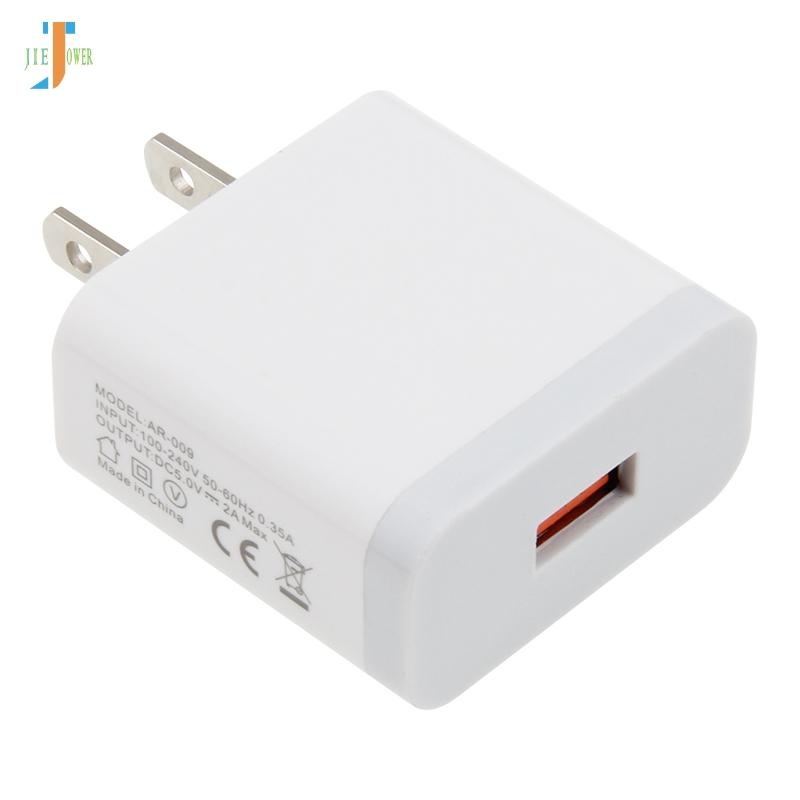 50pcs USB Charger 2A Fast Charging Travel US Plug Adapter in white, ideal for mobile devices.