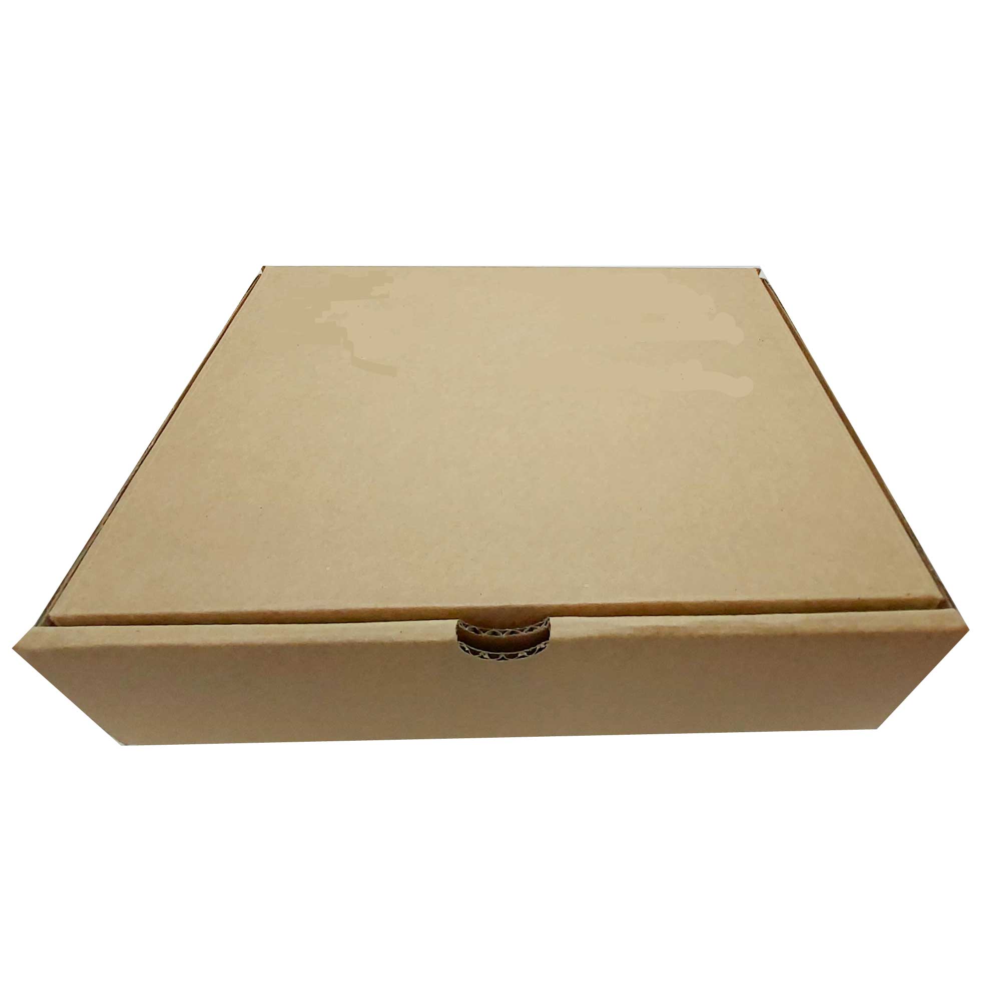 A stack of 50 brown die-cut mailing boxes, measuring 230x160x70 mm, ideal for shipping small items securely.