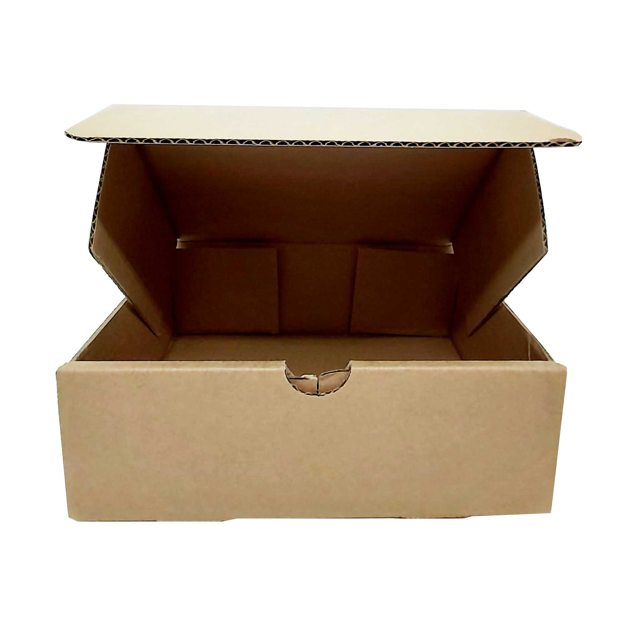 A stack of 50 brown die-cut mailing boxes, measuring 230x160x70 mm, ideal for shipping small items securely.