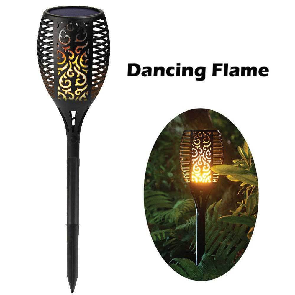 51 LED Solar Garden Light with flickering flame effect, perfect for outdoor pathways and gardens.