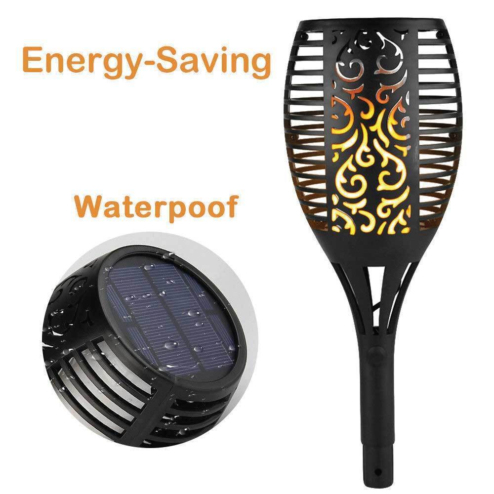 51 LED Solar Garden Light with flickering flame effect, perfect for outdoor pathways and gardens.