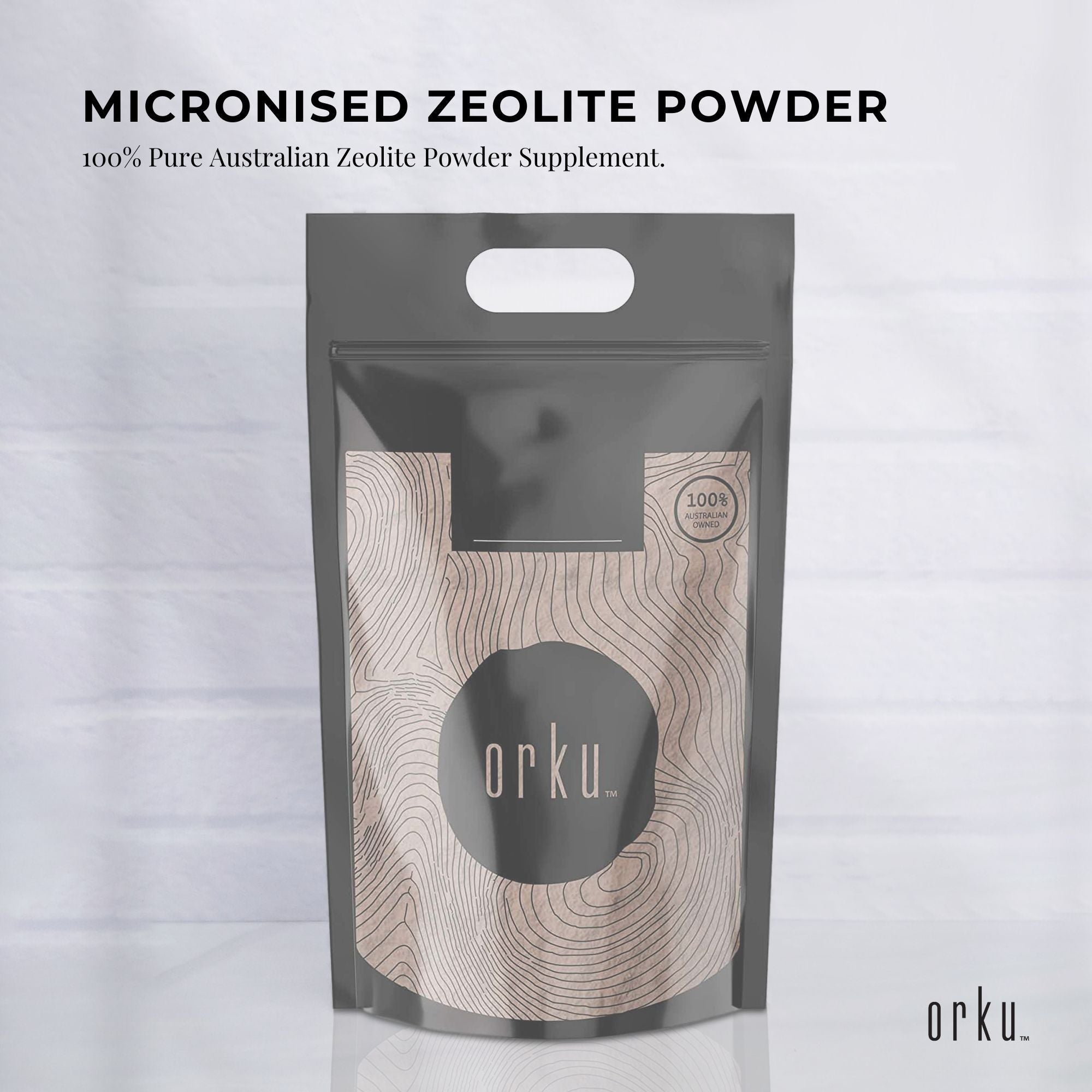 5Kg Pure Micronised Zeolite Powder Supplement in resealable packaging, showcasing its fine texture and quality.