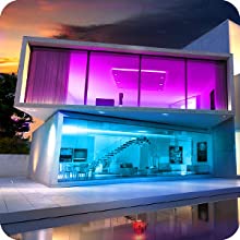 5M LED Strip Lights Rope Light showcasing vibrant colors and remote control features, ideal for bedroom and home decoration.