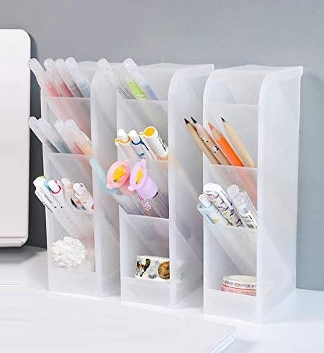 5-piece Multifunctional Desk Organizer showcasing stackable caddies in a modern office setting.