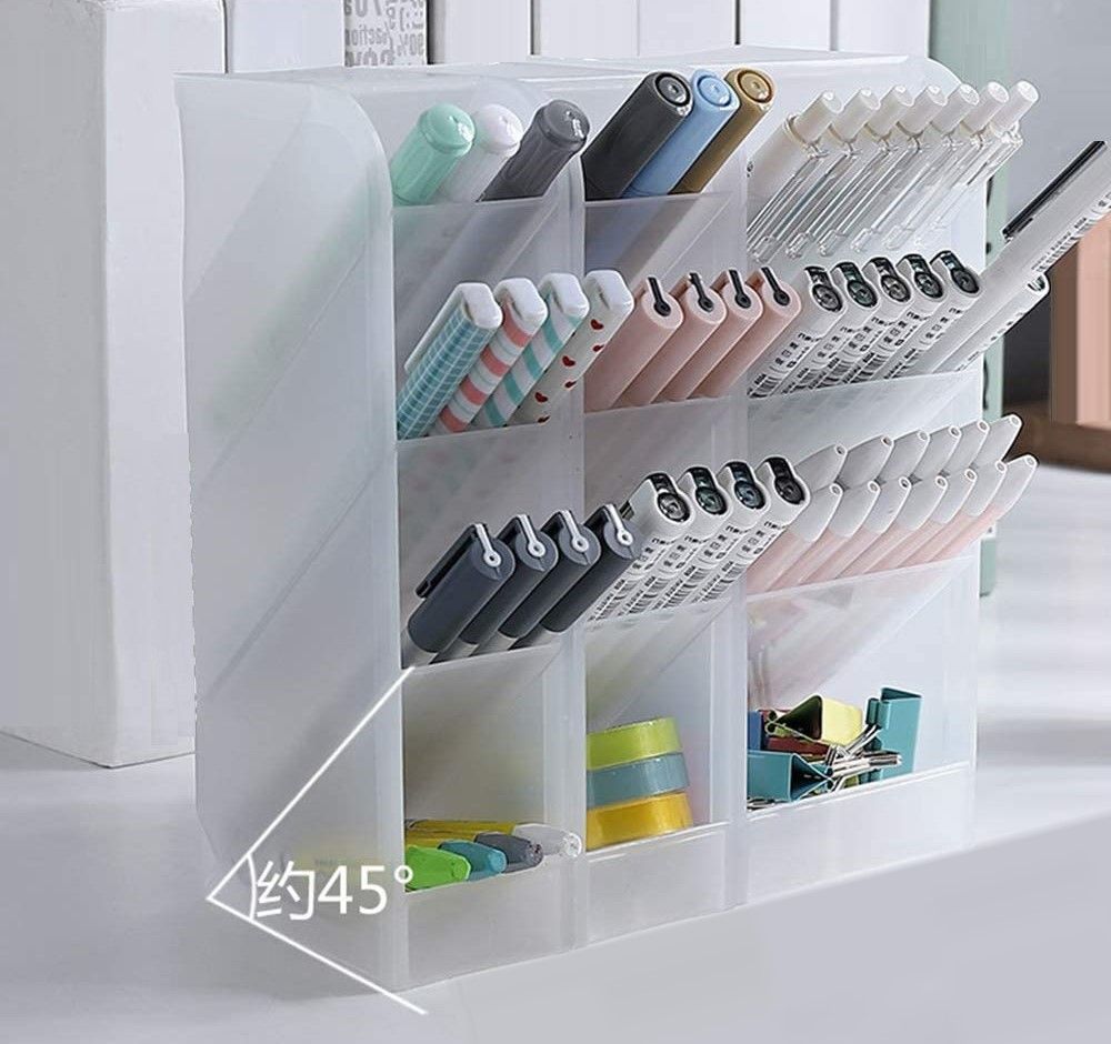 5-piece Multifunctional Desk Organizer showcasing stackable caddies in a modern office setting.