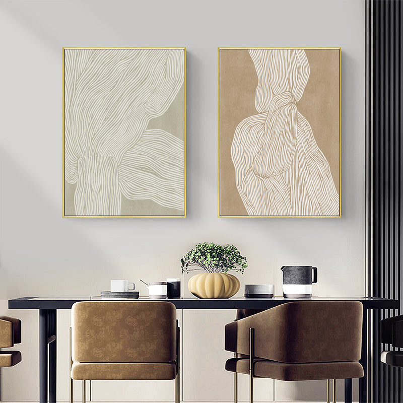 60cmx90cm Abstract Line Canvas Wall Art with Gold Frame, showcasing modern design and premium quality.