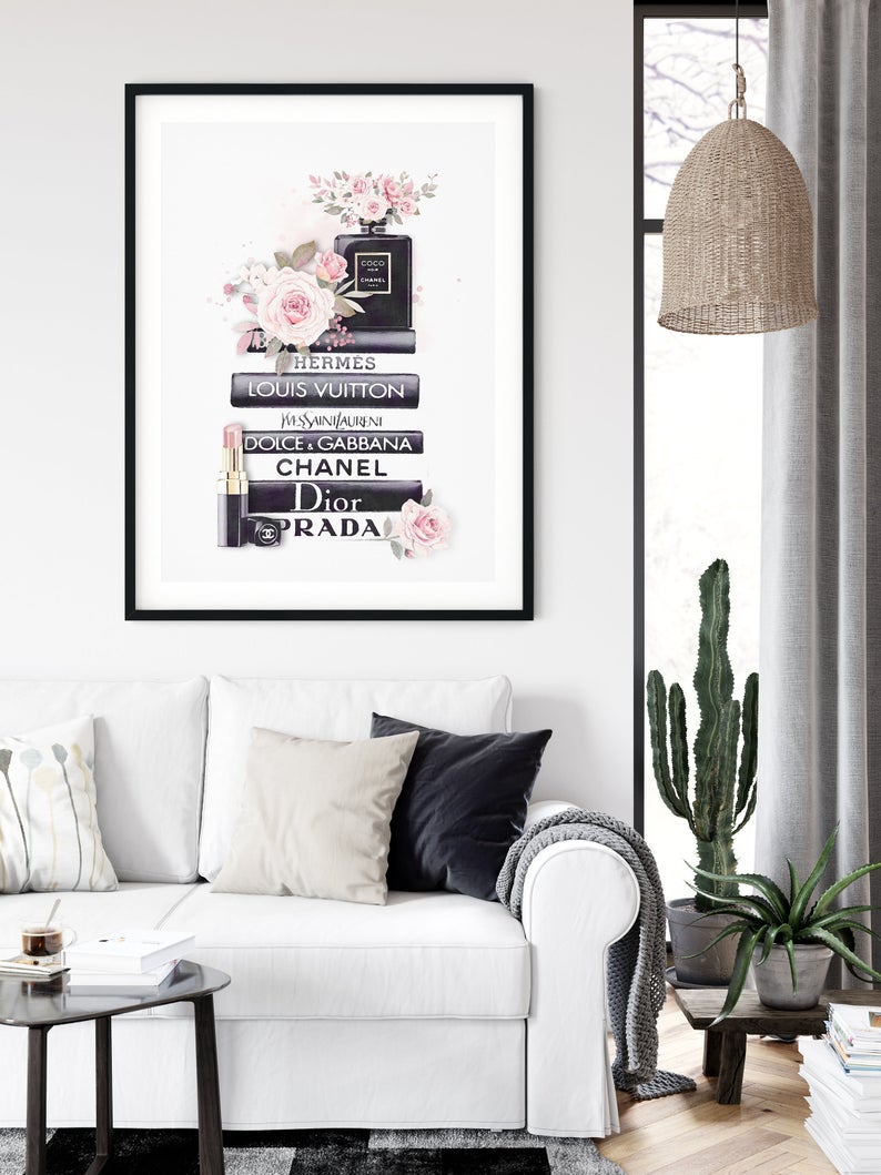 60cmx90cm Fashion Book Canvas Wall Art in a black frame, showcasing a stylish design perfect for home decor.