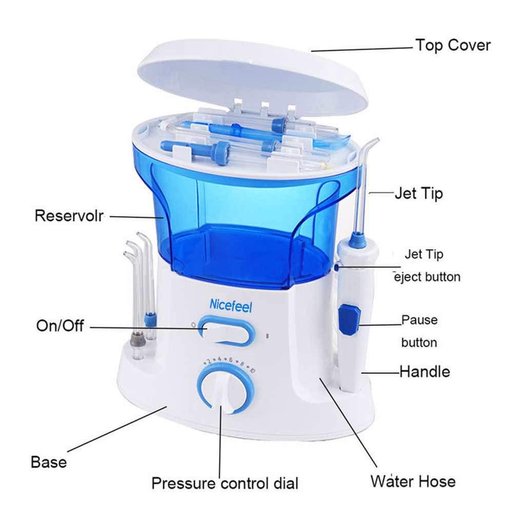 600ml Dental Water Flossing Teeth Flosser with ergonomic design and multiple tips for family use.