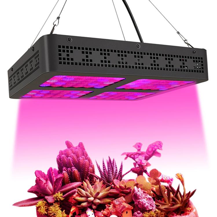 600W Square LED Grow Light with full spectrum including UV and IR, designed for optimal indoor plant growth.