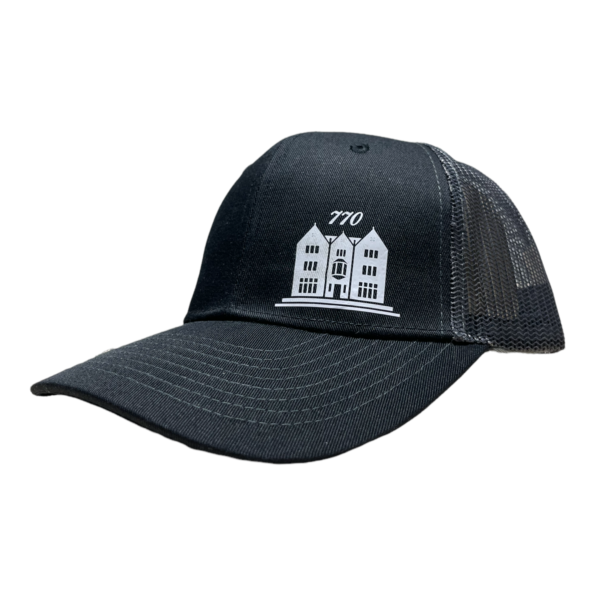 770 mesh cap Chabad hat featuring breathable mesh fabric and stylish design, suitable for community events.