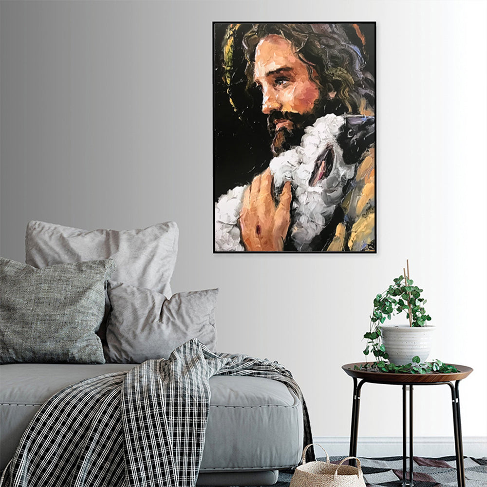 70cmx100cm Back In His Arms Black Frame Canvas Wall Art featuring a floating frame design, perfect for home decor.