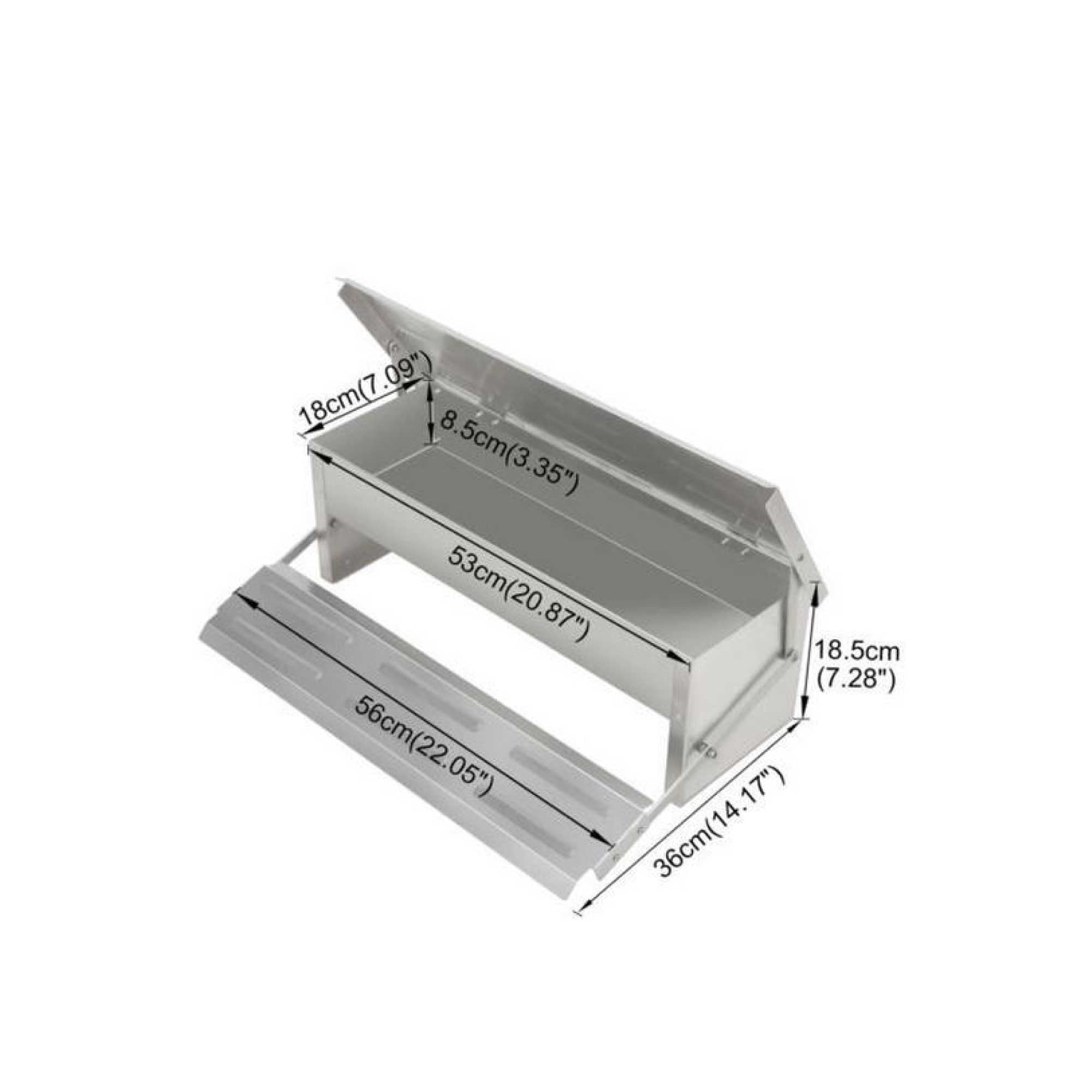 8L Automatic Chook Chicken Feeder made of rust-proof aluminium, featuring a treadle mechanism for self-feeding chickens.