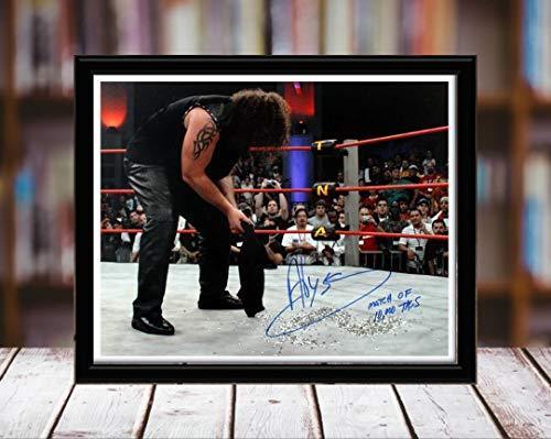 Abyss Autograph Replica Print framed in a sleek black metal desktop frame, showcasing vibrant colors and a printed signature.