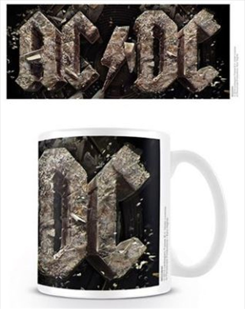 AC/DC Rock Or Bust Mug featuring vibrant album artwork and logo.