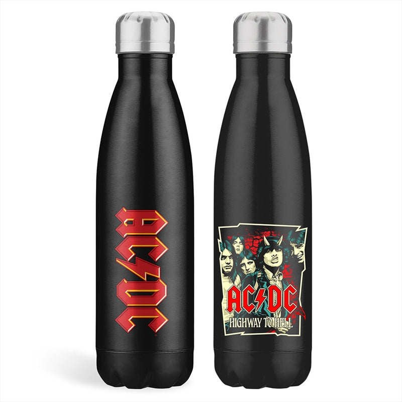 AC/DC Stainless Steel Bottle with double-walled design and iconic logo.