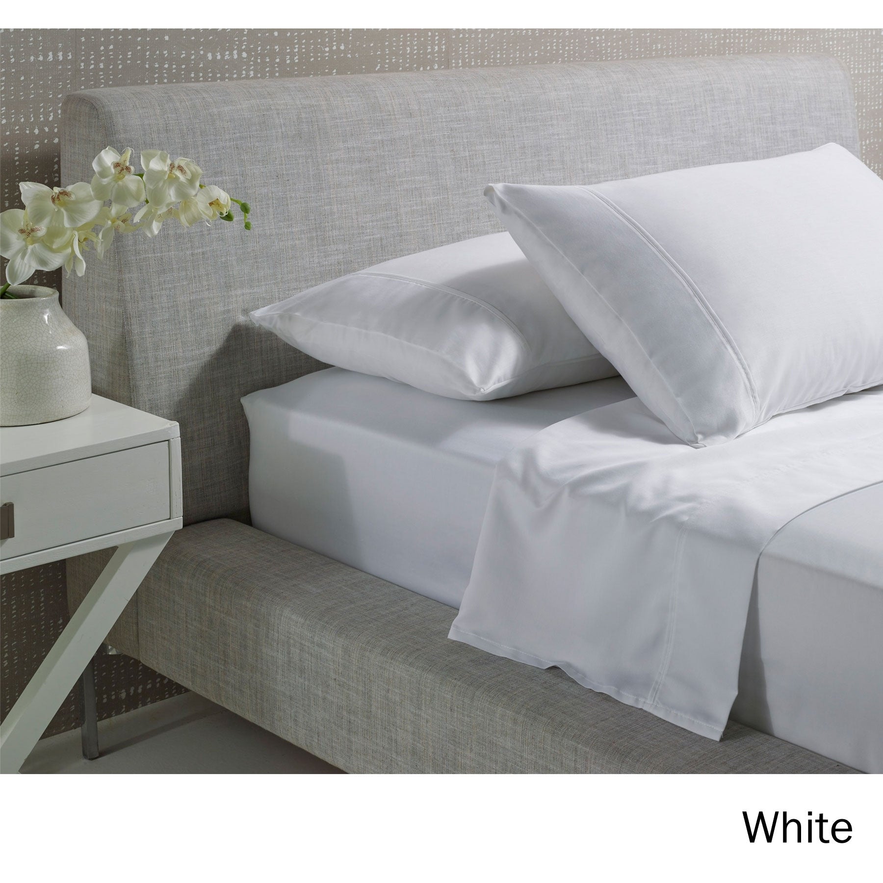 Accessorize 1000TC Cotton Rich Sheet Set in White King, featuring a flat sheet, fitted sheet, and two pillowcases, showcasing luxurious softness.