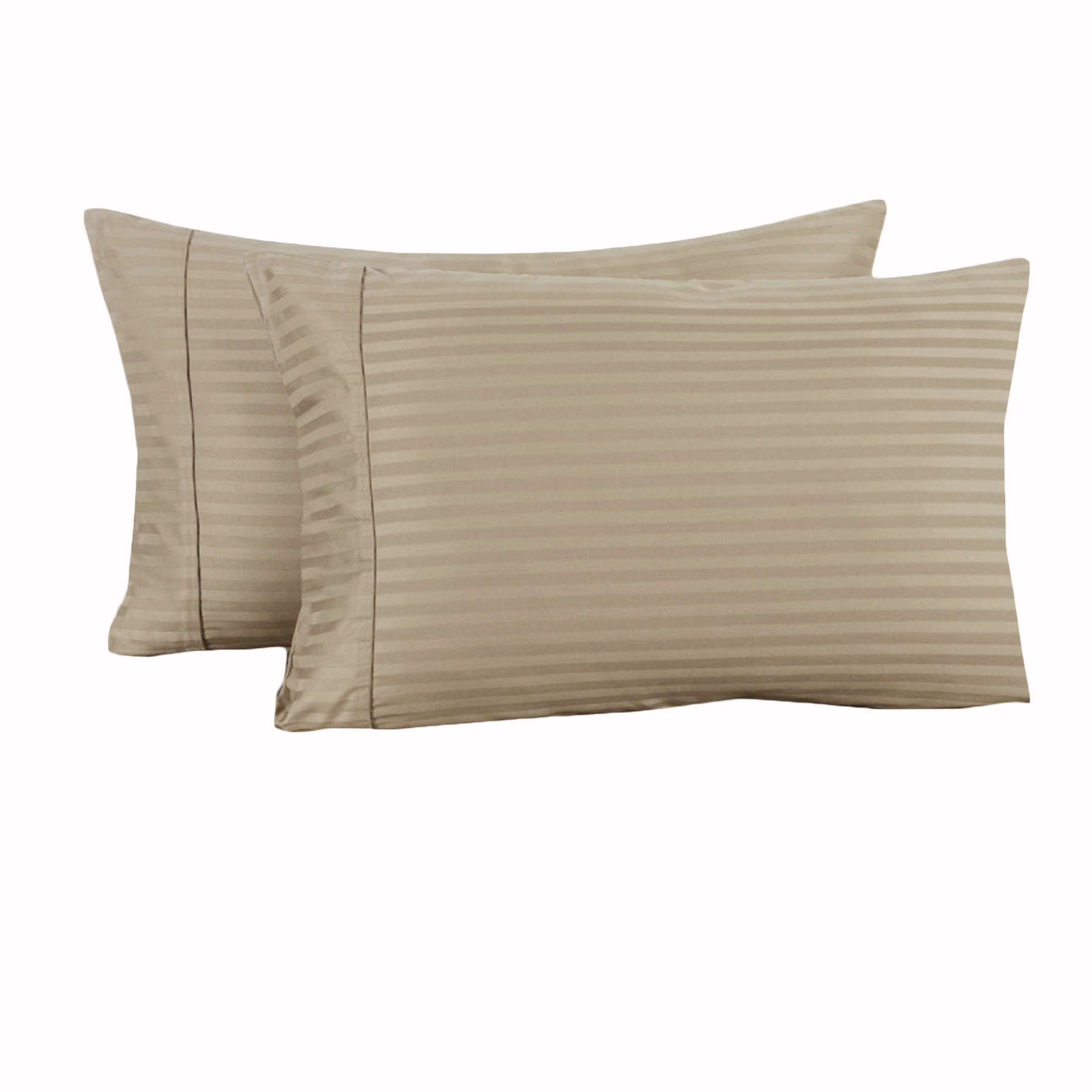 Accessorize 325TC Pair of Cuffed Standard Pillowcases in striped pattern, showcasing soft cotton fabric and elegant design.