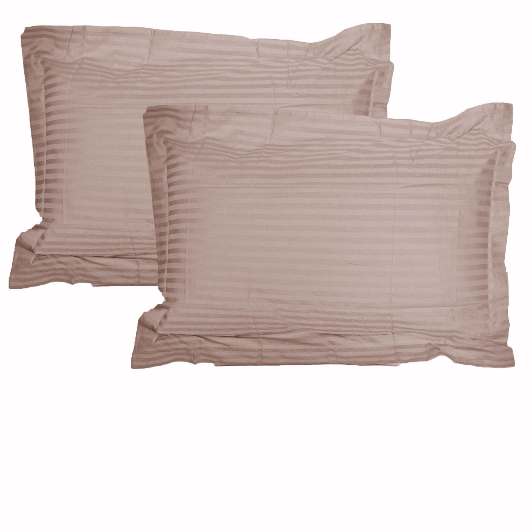 Accessorize 325TC Pair of Stripe Jumbo Pillowcases in Blush, featuring a soft cotton fabric with a stylish striped pattern.