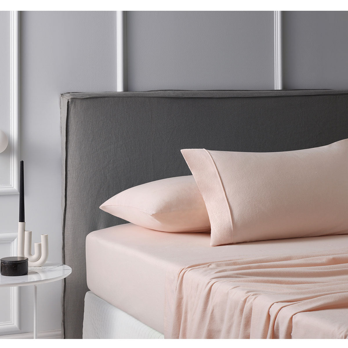 Accessorize Cotton Flannelette Sheet Set in Blush, featuring soft, warm fabric with elegant design options for winter bedding.