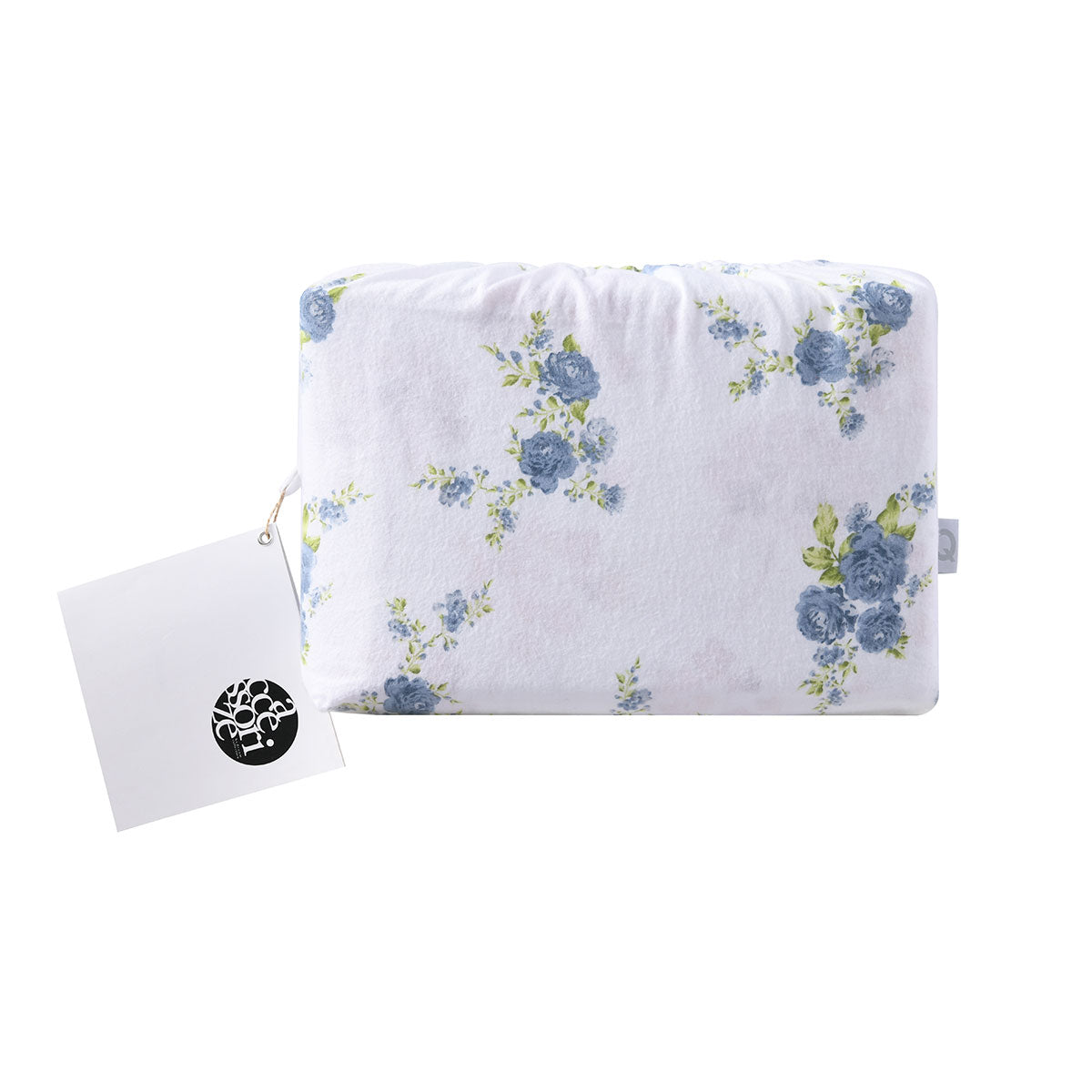 Accessorize Cotton Flannelette Sheet Set in Rose Light Blue featuring floral print design, perfect for winter bedding.