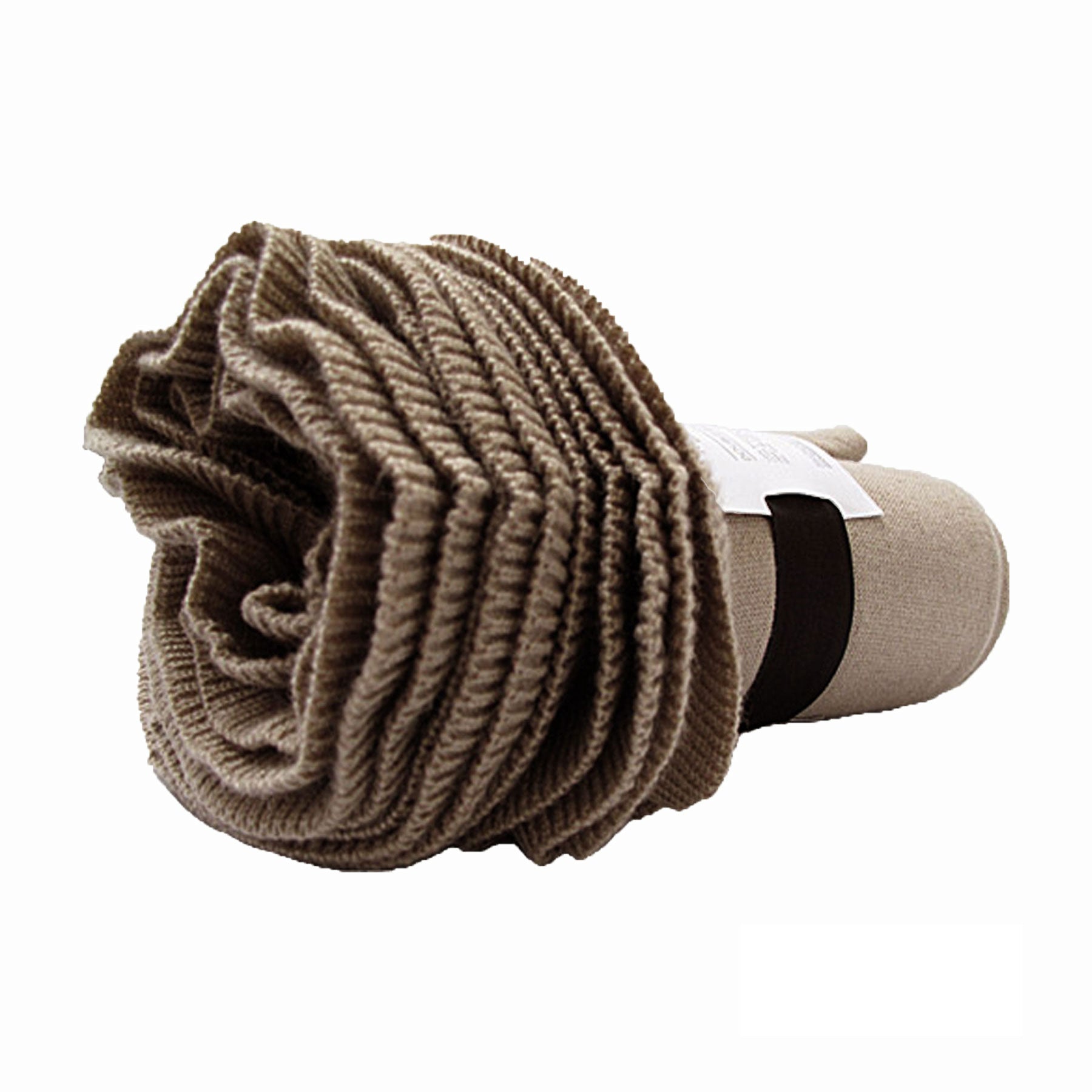 Accessorize Double Ruffle Throw in Latte color, featuring elegant double ruffle design, perfect for home decor.