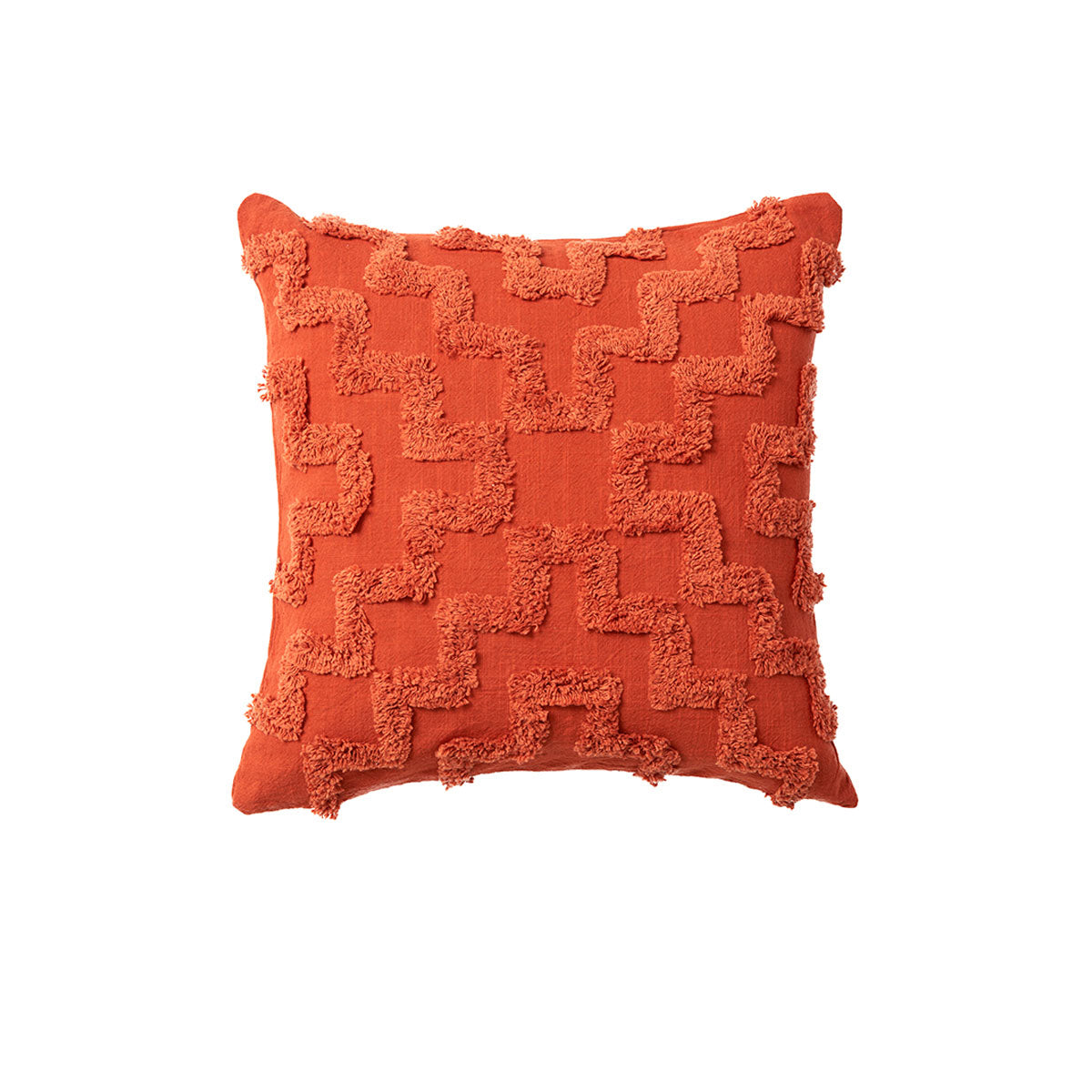 Accessorize Janni Rust Filled Square Cushion with applique design in soft hues, perfect for home decor.