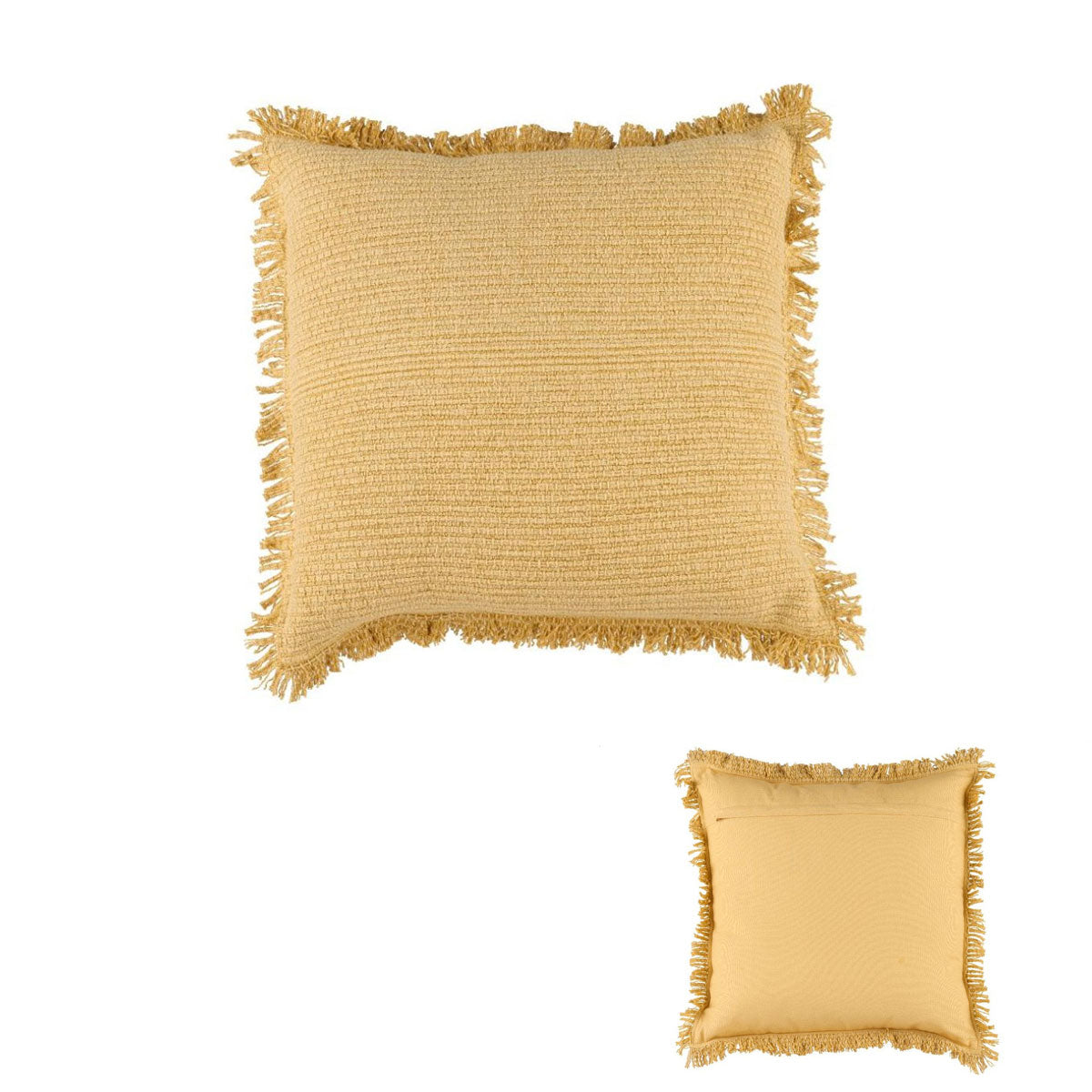 Accessorize Nova Yellow Square Filled Cushion with knitted design, 45cm x 45cm, perfect for home decor.