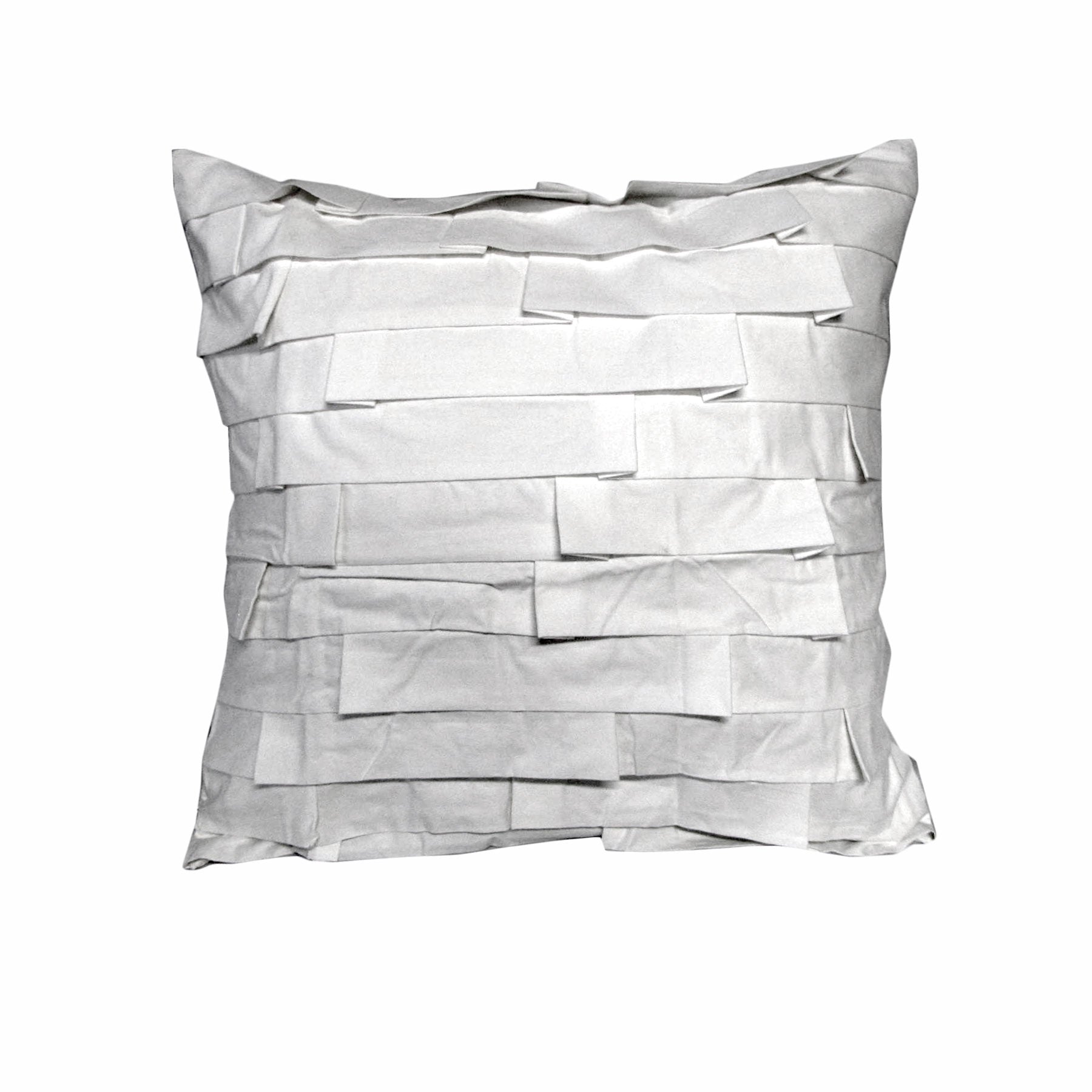 Accessorize Pleats White 45x45 cm Square Filled Cushion with pleated design, perfect for home décor.