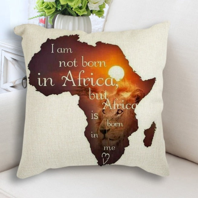 African Map Art Cushion Case showcasing vibrant colors and intricate design, perfect for home decor.