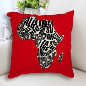 African Map Art Cushion Case showcasing vibrant colors and intricate design, perfect for home decor.