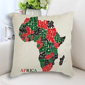 African Map Art Cushion Case showcasing vibrant colors and intricate design, perfect for home decor.