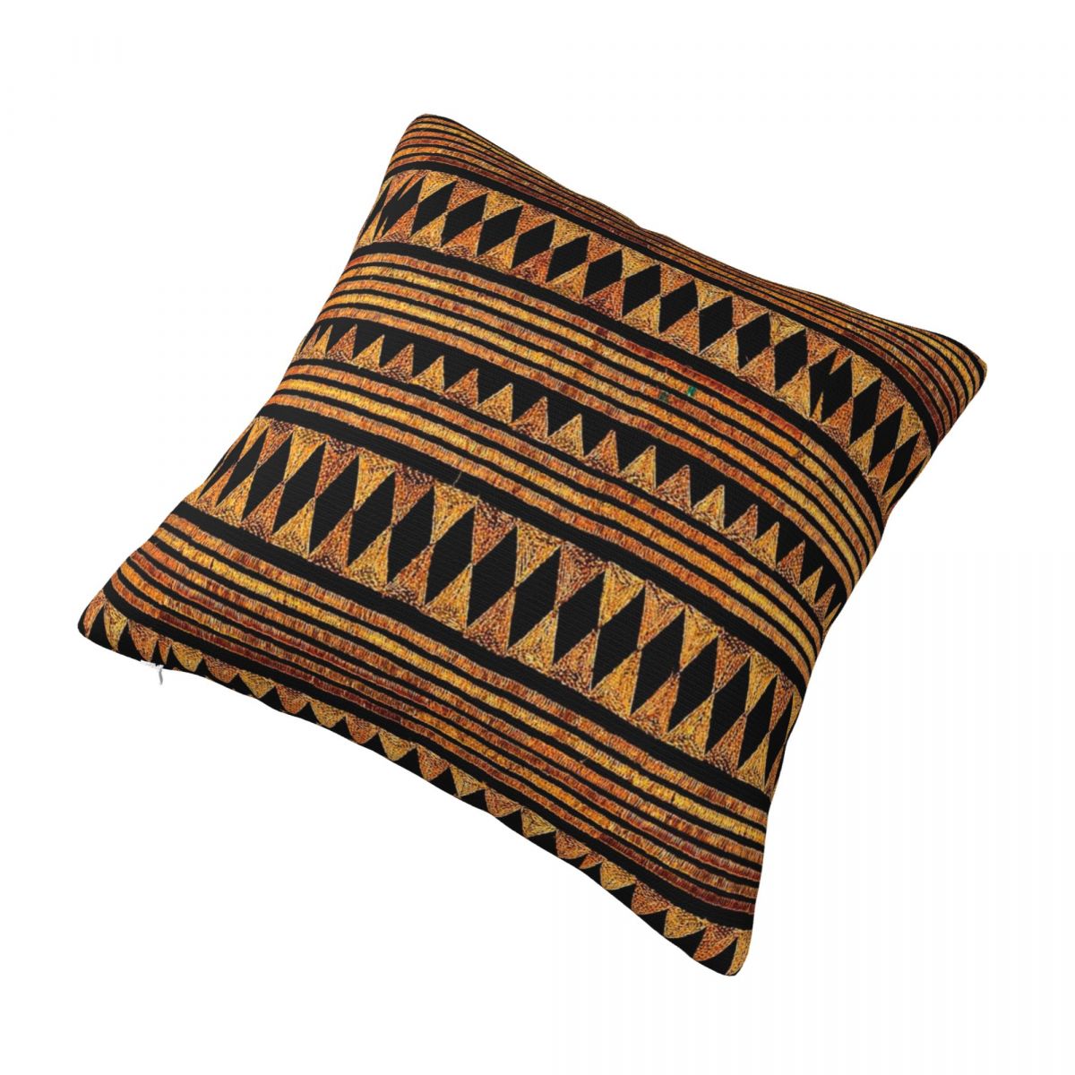 African Mud Cloth Print Cushion Cover featuring traditional geometric designs in a soft polyester fabric, perfect for home decor.