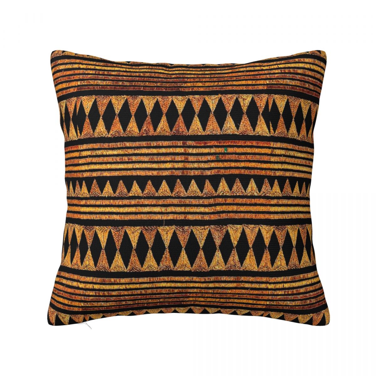 African Mud Cloth Print Cushion Cover featuring traditional geometric designs in a soft polyester fabric, perfect for home decor.