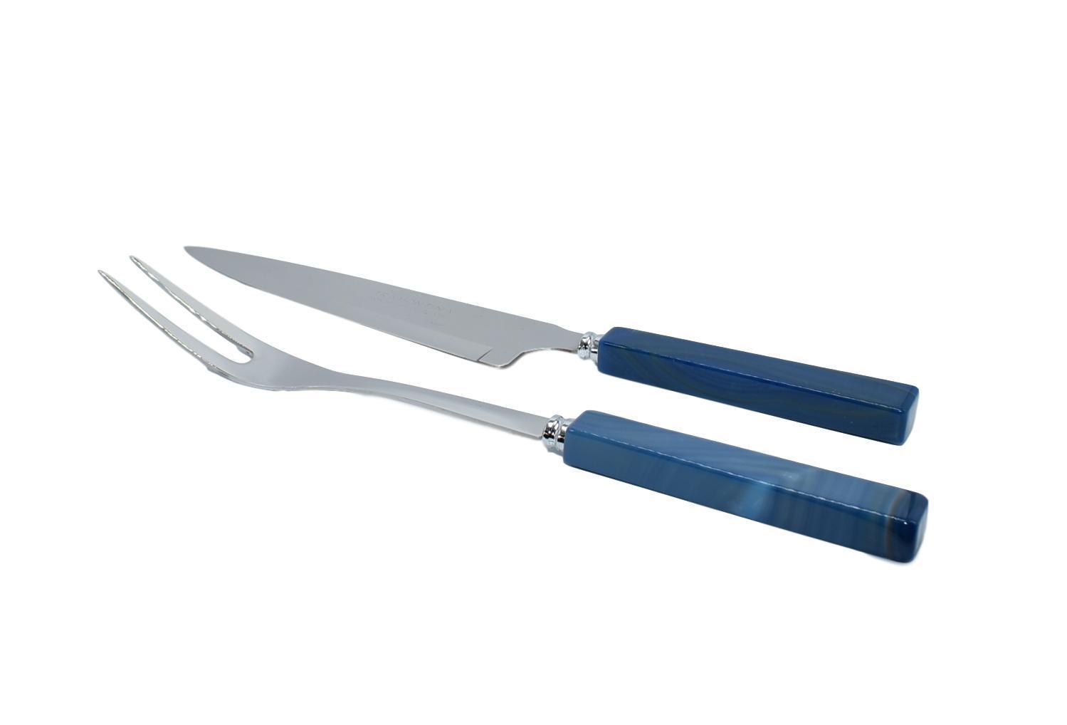 Agate Carving Set featuring two elegant carving accessories in natural agate colors.