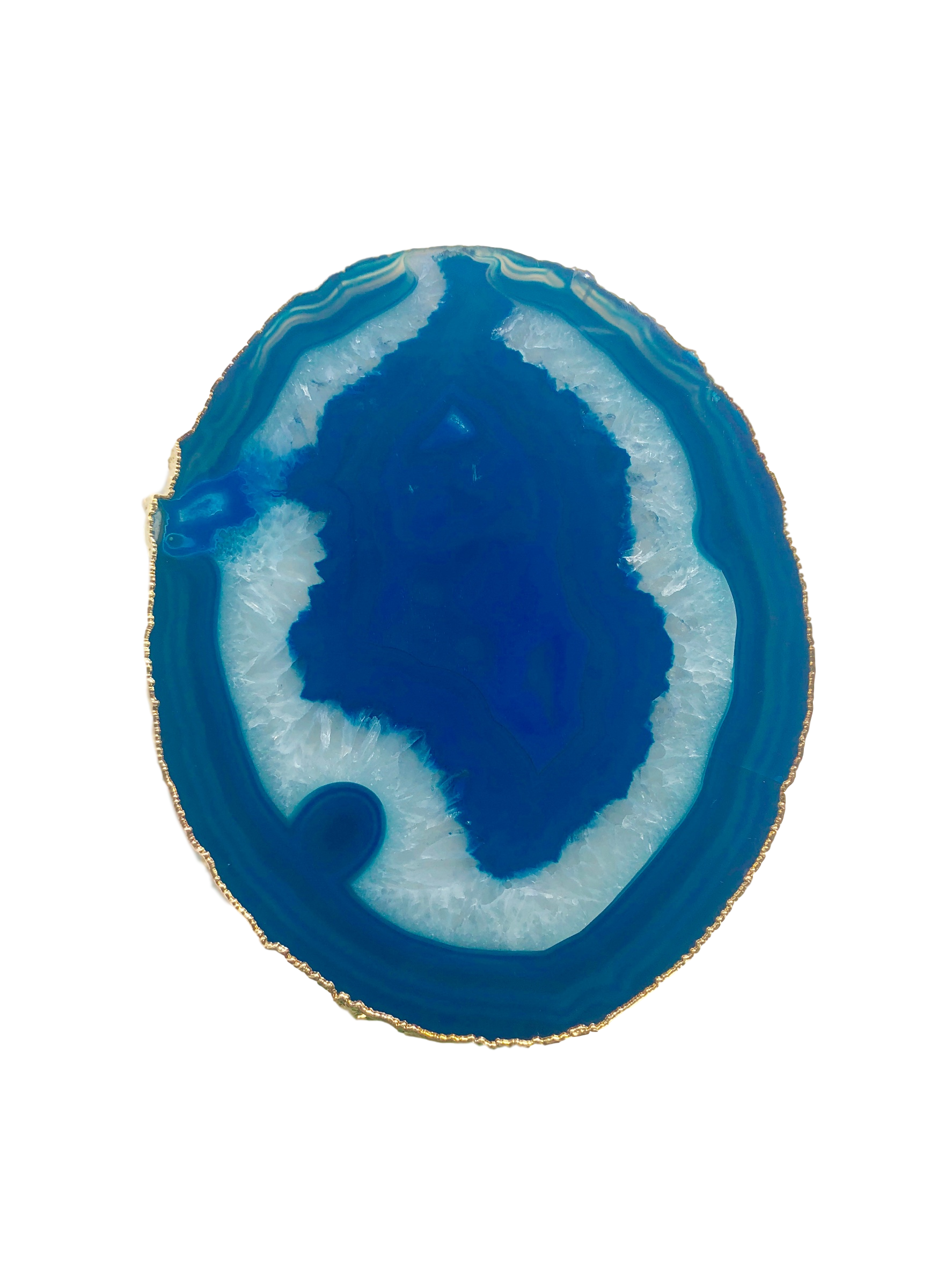 Agate Thin Serving Plate with elegant gold trim, showcasing vibrant colors and unique patterns.