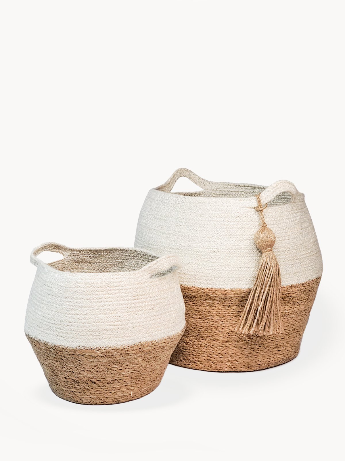 Agora Jar Basket made from natural jute, showcasing its unique handcrafted design and earthy tones.