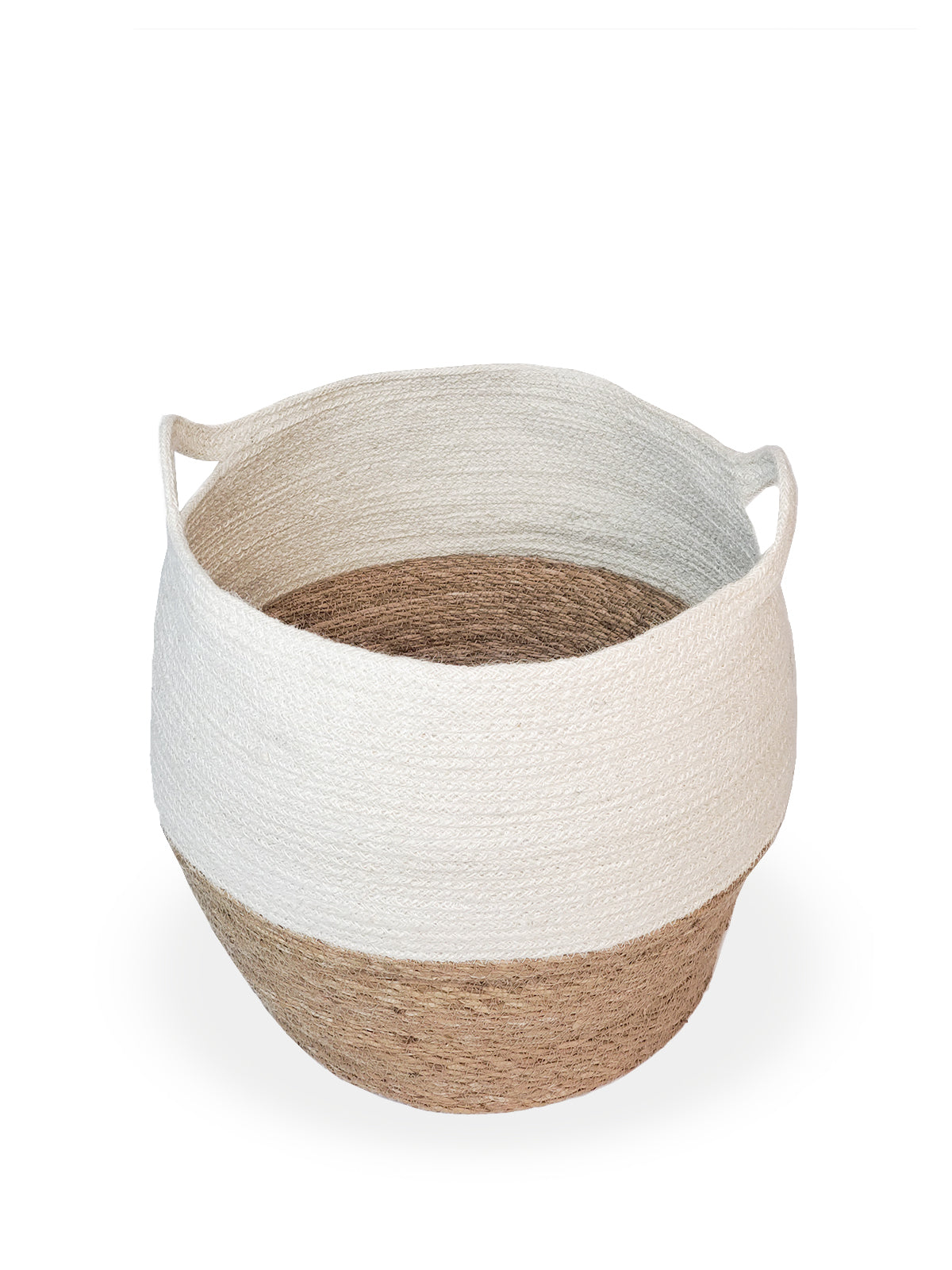 Agora Jar Basket made from natural jute, showcasing its unique handcrafted design and earthy tones.