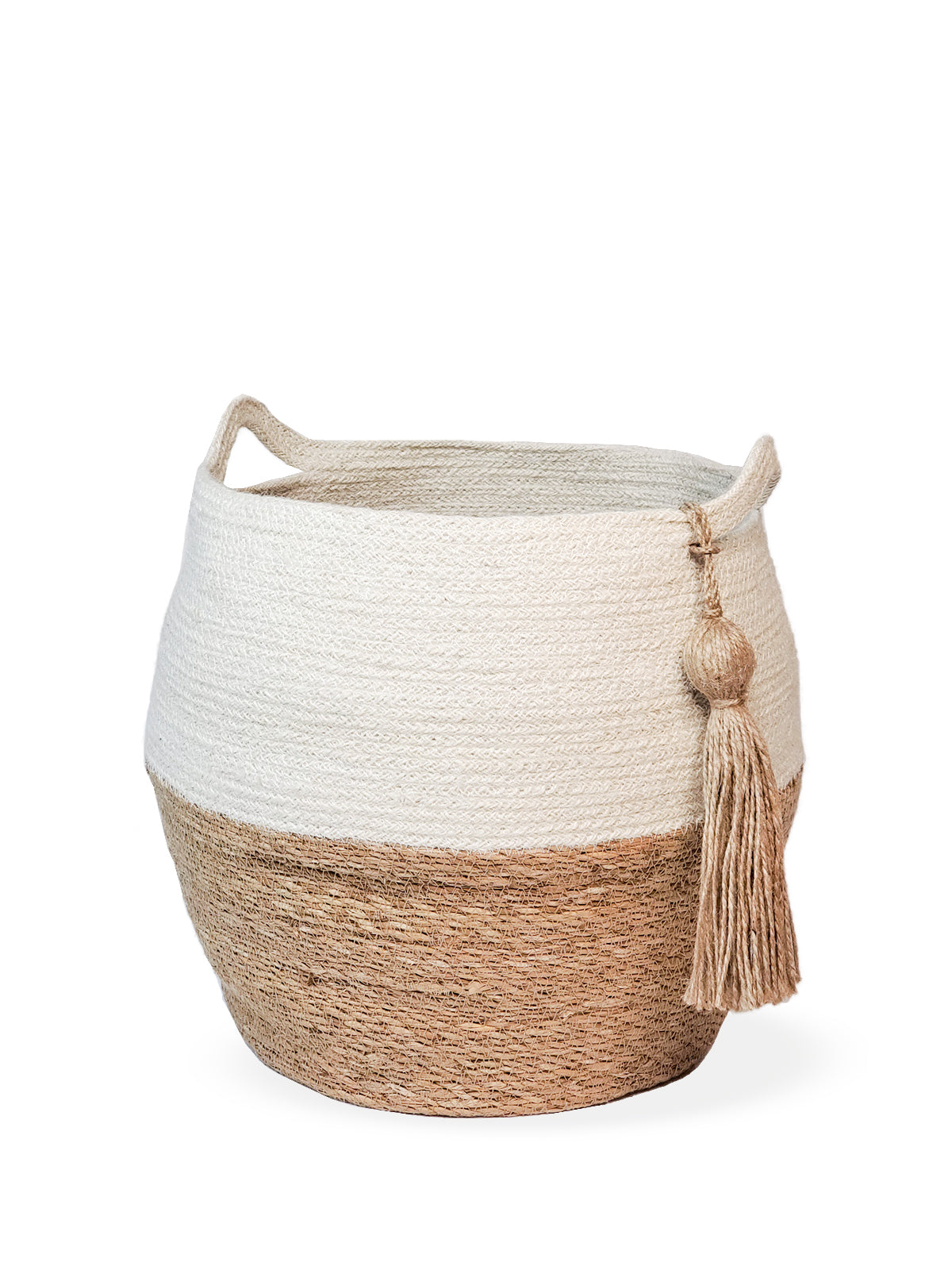 Agora Jar Basket made from natural jute, showcasing its unique handcrafted design and earthy tones.