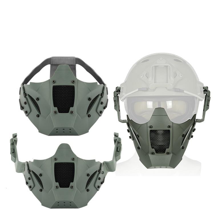 Airsoft AR15 tactical paintball accessories including a half face mask in various colors for hunting protection.