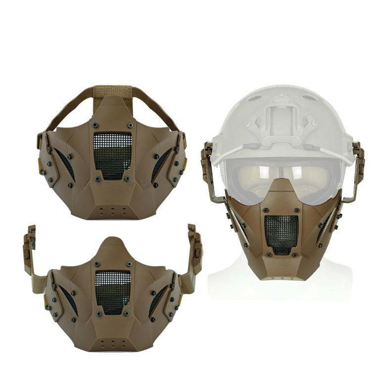 Airsoft AR15 tactical paintball accessories including a half face mask in various colors for hunting protection.